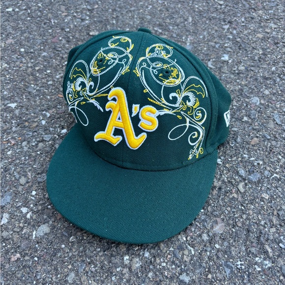 Y2K New Era Oakland A’s Athletics Fitted Hat Cap SIZE 6 - Picture 2 of 7